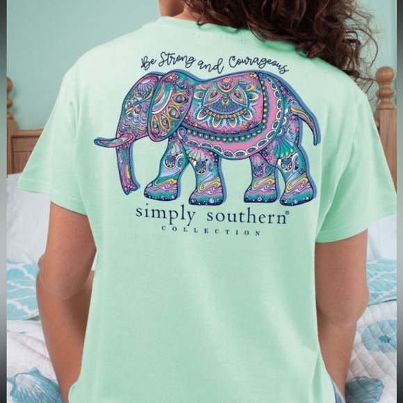 Simply Southern Tops - Simply southern be strong elephant tee shirt XL NWT
